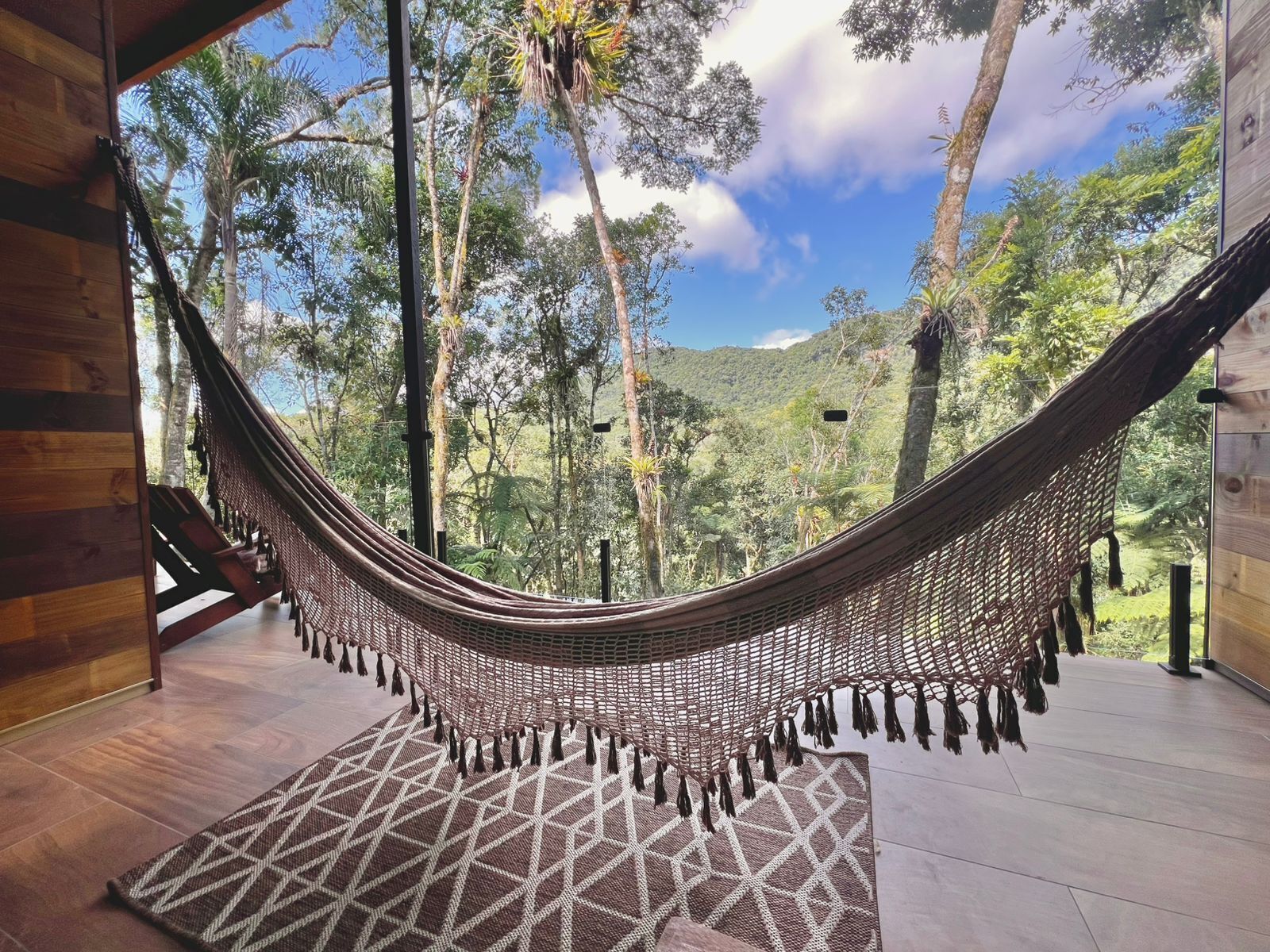 Cabana panorâmico, vista para a montanha | Terraço/pátio