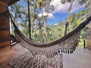 Cabana panoràmica, vistes a la muntanya | Terrassa o pati