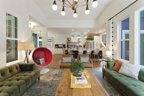 Smart TV, fireplace, computer monitors