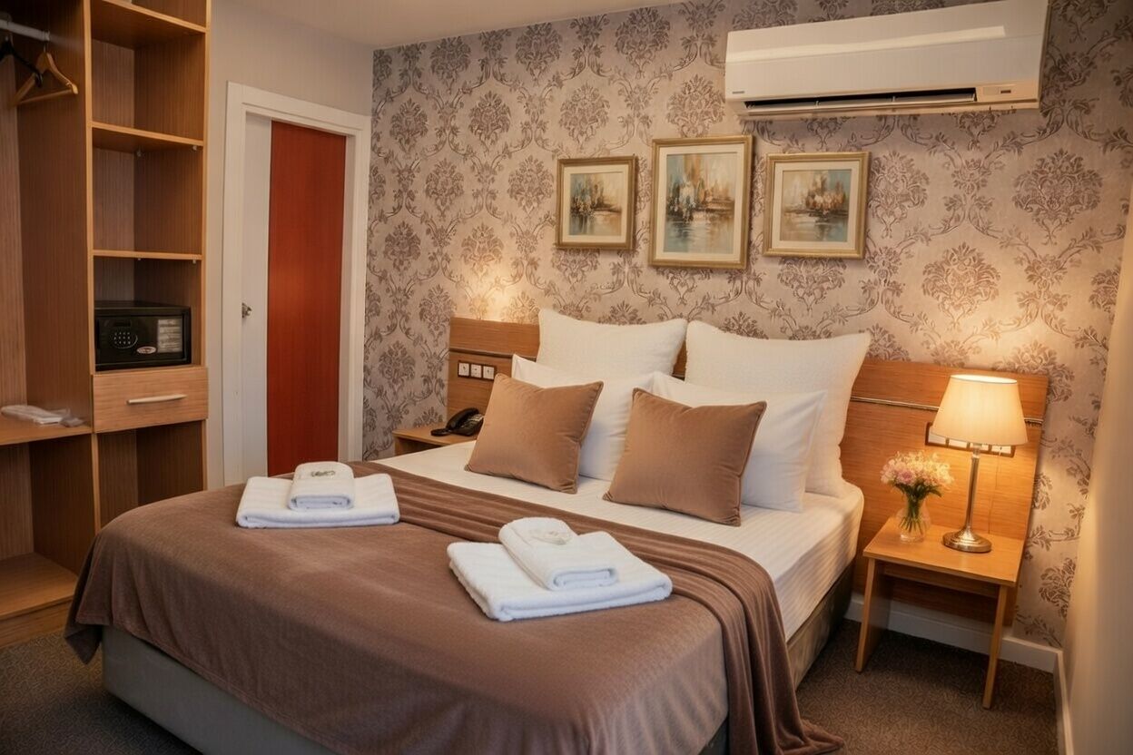 Juniorsvit | Minibar, värdeförvaringsskåp på rummet och skrivbord