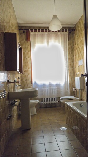 Shower, hair dryer, bidet, toilet paper