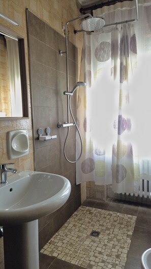 Douche, sèche-cheveux, bidet, papier toilette