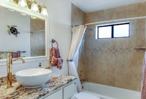 Hair dryer, towels