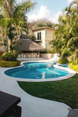 Outdoor pool, open 8:00 AM to 9:00 PM, pool umbrellas, pool loungers