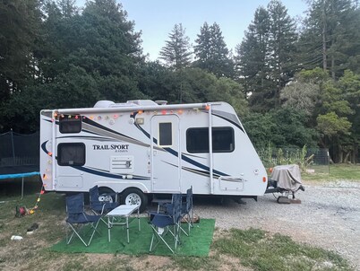 Redwood RV Retreat: Trampoline, Animals & Family Fun