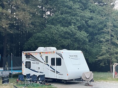Redwood RV Retreat: Trampoline, Animals & Family Fun