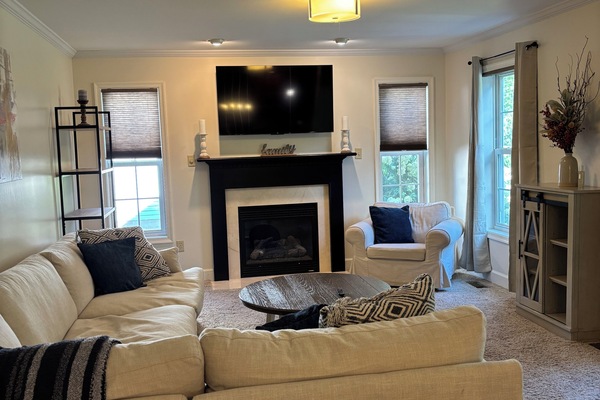 Una Smart TV, una chimenea