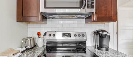 Microwave, oven, stovetop, dishwasher