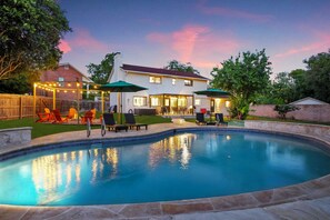 Piscine extérieure, piscine chauffée