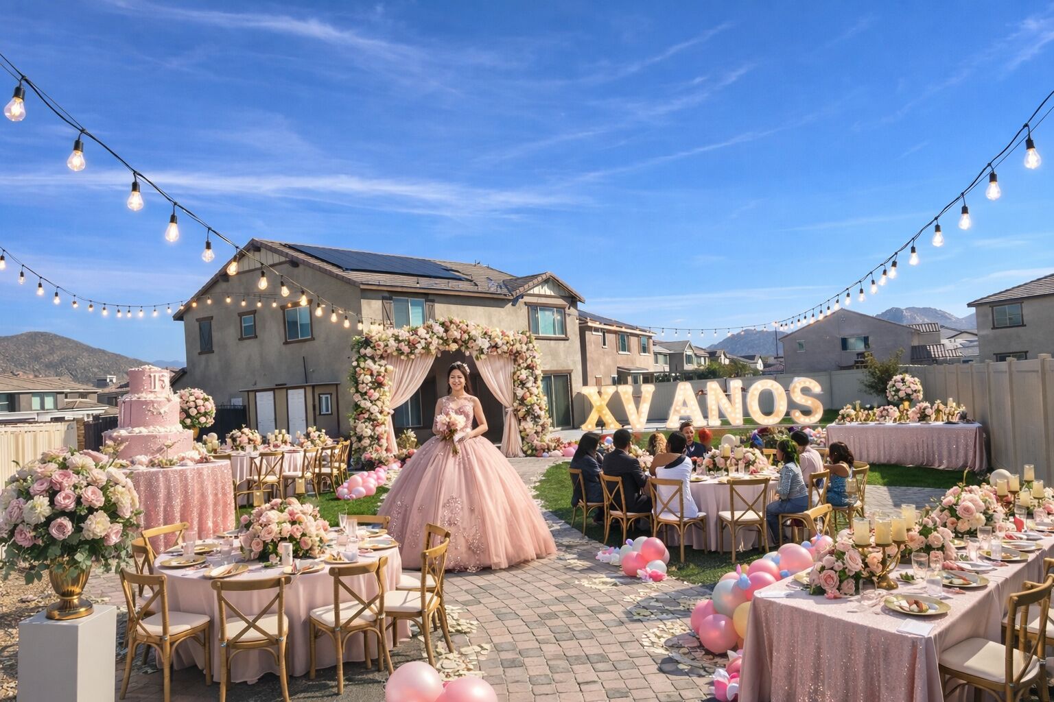 Outdoor banquet area