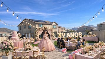 Outdoor banquet area