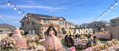 Outdoor banquet area