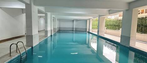 Indoor pool, a heated pool