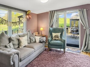 TV, fireplace - Hedgehogs Lodge, South Molton (South Molton)