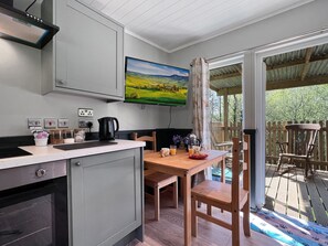 Oven, toaster, dining tables