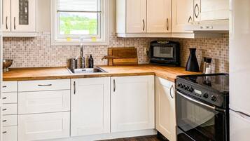 Fridge, oven, stovetop, dishwasher