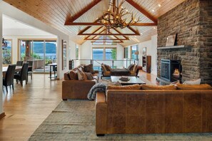 Smart TV, fireplace, video games, offices