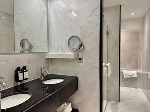 Hair dryer, towels
