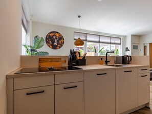 Fridge, microwave, stovetop, dishwasher