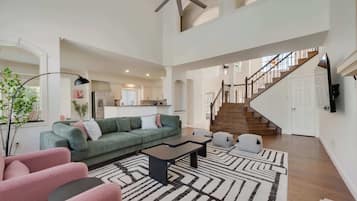 TV, fireplace, offices