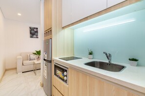 Deluxe-Studio, Stadtblick | Eigene Küche