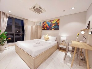 Family Studio, City View | Premium bedding, pillowtop beds, individually decorated