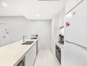 Fridge, oven, stovetop, dishwasher