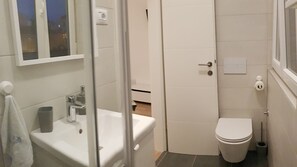 シャワー、ヘアドライヤー、タオル