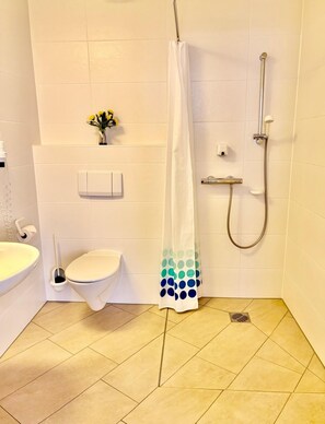 Standard Double Room, City View | Bathroom | Shower, hair dryer, towels, soap