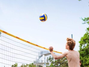 A person playing volleyball near a net. - 5 Person Holiday Park Home in Krusa (Krusaa)