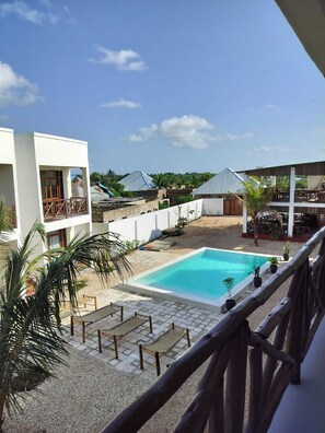 Deluxe Double Room, Balcony, Pool View | Terrace/patio - Andy' Inn (Michamvi)