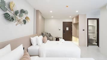 Desk, blackout drapes, iron/ironing board, free WiFi