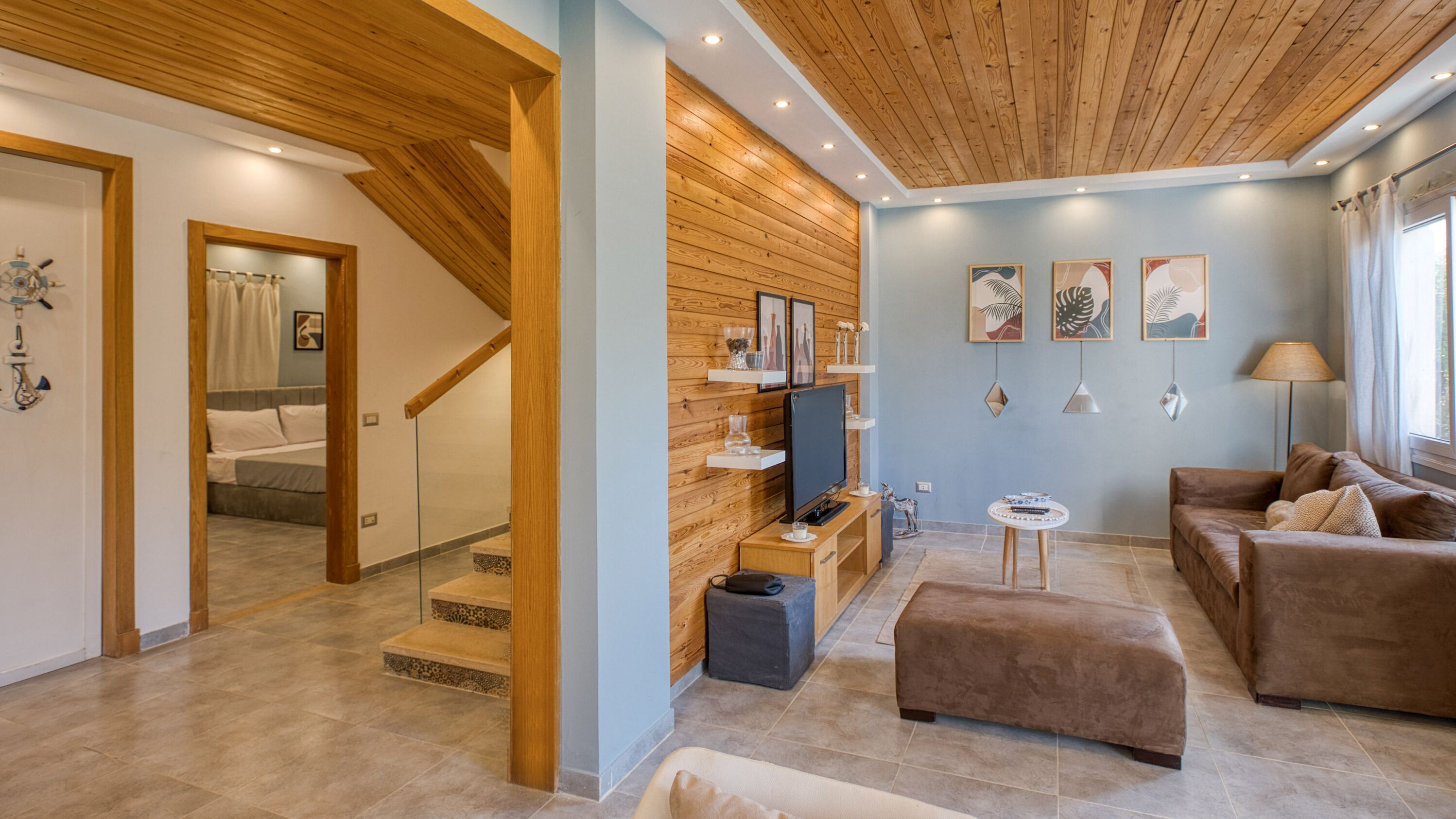 Deluxe-Chalet, 4 Schlafzimmer, Gartenblick | Wohnbereich