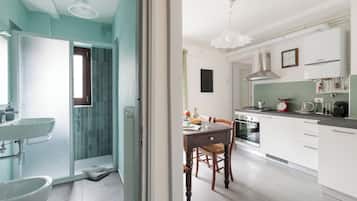 Classic Apartment, Balcony, Valley View | Bathroom | Shower, hair dryer, towels, soap