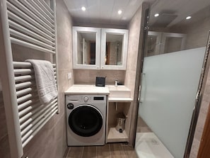 Hair dryer, towels