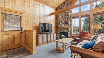 Télévision, cheminée