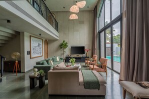 Living area - VaNa - A Lindsay Manor with Private Pool, Vagator  1 KM from Beach (Assagao)