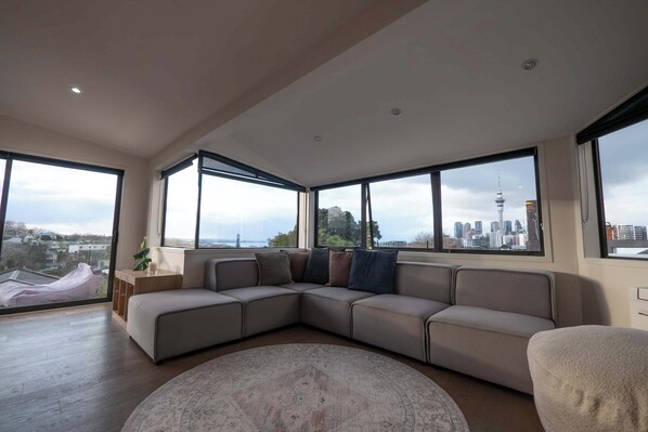 Televisión, libros y oficina 