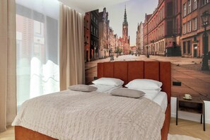 1 bedroom, desk, iron/ironing board, travel cot