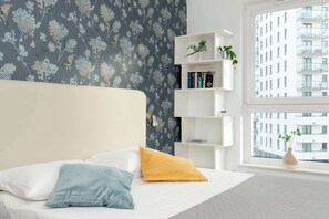 1 slaapkamer, een strijkplank/strijkijzer, reisbedje, wifi