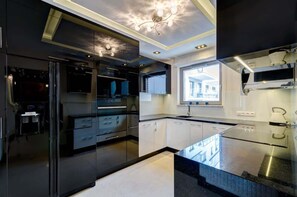 Fridge, oven, stovetop, dishwasher