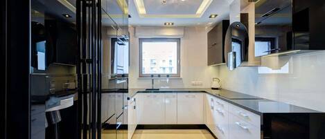 Fridge, oven, stovetop, dishwasher