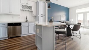 Fridge, dining tables
