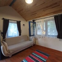 Individually decorated, desk, laptop workspace, blackout drapes