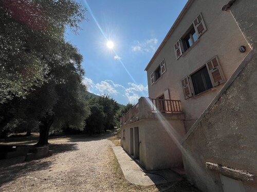 Grande Villa 14 couchages dans le maquis corse en bord de rivière - 8mn de Corte
