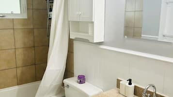 Secador de pelo, toallas, papel higiénico