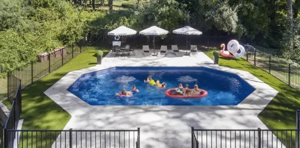 Piscina externa, piscina aquecida