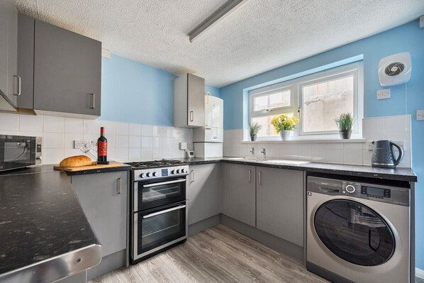 Kühlschrank, Mikrowelle, Ofen, Herdplatte