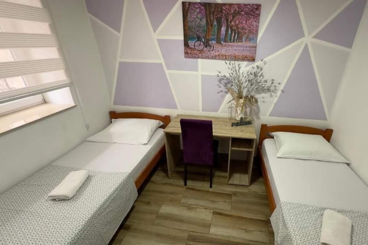 Individually decorated, desk, laptop workspace, free WiFi
