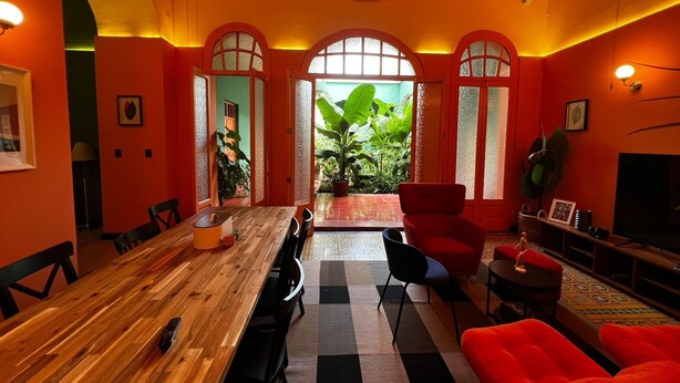 Living area - Ginger banana Hostel  (Oaxaca)